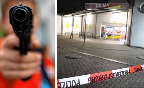 Mit einer Pistole zur Herausgabe von Bargeld gezwungen und angeschossen: Der Mitarbeiter eines Waldkraiburger Getränkemarktes erlebte am Abend vor Heiligabend ein Horror-Szenario. Foto Arno Burgi dpa Symbolbild/ fib/Eß