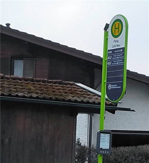 Nach der Haltestelle am Café Neu folgt heuer noch die Haltestelle „Äußere Münchener Straße/Aicherpark“. Die verbleibenden 113 Haltestellen werden im Laufe des Jahres 2026 umgerüstet. Foto (C) Verkehrsgesellschaft Rosenheim