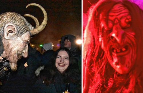 Perchten aus fünf Pässen lehrten die Rosenheimer am Samstagabend in der Kastenau das Fürchten.Fotos  Schlecker