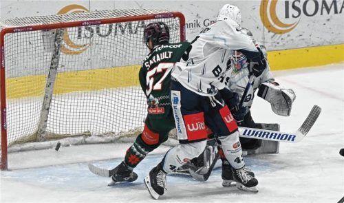 Premiere: Charlie Sarault erzielt aus kurzer Distanz sein erstes Saisontor.Foto Hans-Jürgen Ziegler