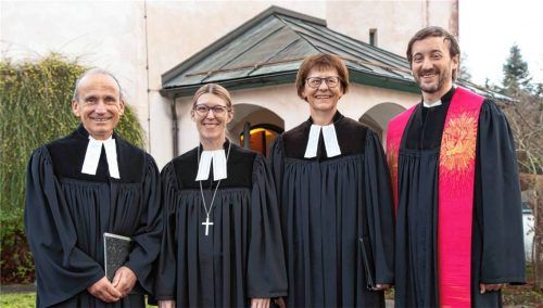 Von links: Pfarrer Martin Zöbeley, Dekanin Dagmer Häfner-Becker, Pfarrerin Ghita Lenz-Lemberg, Pfarrer Mirko Hoppe. Foto berger
