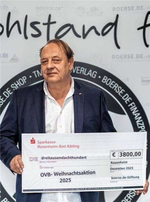 Wieder dabei: Vorstand Thomas Müller mit Spendenscheck.