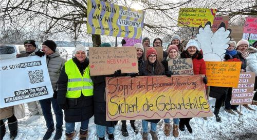 70 Hebammen aus ganz Bayern waren zwei Stunden lang zu hören. Fotos Kas