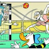 Knorr und Wolff: Handball-Stars schnabbeln mit Donald Duck
