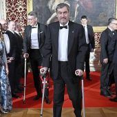 Markus Söder wollte lieber nicht die Treppe hoch