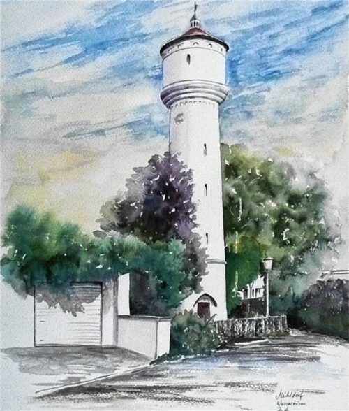 Beim freien Arbeiten in der Stadt entstand auch diese Turm-Karte. Foto re
