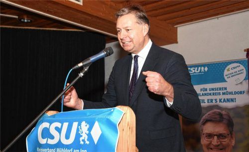 CSU-Bundestagsabgeordneter Stephan Mayer forderte im Gasthaus Zens Reformen. Foto Dietmar Fund