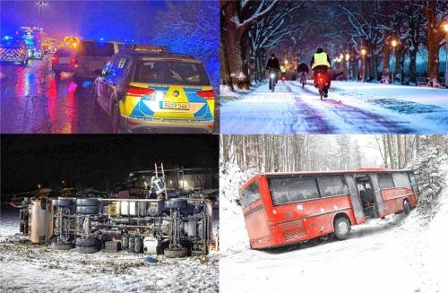 Das Glatteis sorgte für einige schwere Unfälle in den Landkreisen Altötting und Mühldorf.Fotos  fib/MK/dpa/fib/Eß