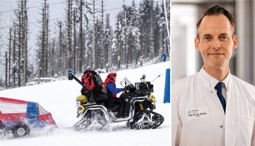 Die Anzahl der Unfälle von Skifahrern soll derzeit steigen, auch einige Verletzungen kämen inzwischen häufiger vor als früher, wie Prof. Dr. Christian Zeckey im Rosenheimer Romed-Klinikum beobachtet. Foto Montage: dpa/picture alliance/Swen Pförtner