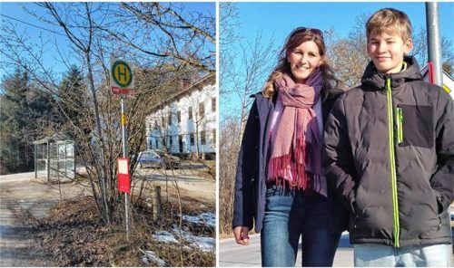 Die Buslinie 9413 fährt nicht mehr: Das ärgert Susanne Stöger und Sohn Sebastian aus Kling massiv. Fotos Huber