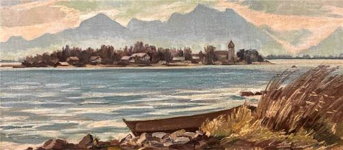 Ein Werk von Franz Seebauer aus der derzeitigen Verkaufsausstellung in der Priener Klinik St. Irmengard. Foto Hötzelsperger