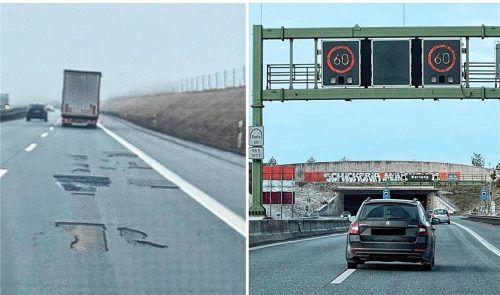 Eisregen im Januar und ein Unfall Ende November führen dazu, dass sich Autofahrer auf der A94 gedulden müssen. Zwischen Schwindegg und Dorfen ist der Flüsterasphalt ausgeplatzt; die Einhausung Wimpasing ist auf Tempo 60 beschränkt. Fotos  Fischbeck/ Latta