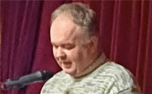 Jagdvorsteher Stefan Steffl bei der Generalversammlung der Jagdgenossenschaft im Saal des Wirtshaus D´Feldwies. Foto Giesen