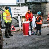 Warnstreik an der Autobahn
