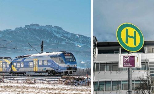 Nach der ersten Winterwelle sorgt ein Schienenersatzverkehr zwischen Rosenheim und Bad Endorf für Verzögerungen auf der Bahnstrecke von und nach Salzburg.Fotos  Denger / Nägele