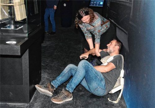 Titanic-Experte Günter Bäbler musste von Lokschuppen-Chefin Jennifer Morscheiser aus der Ausstellung „entfernt“ werden. Fotos Schlecker