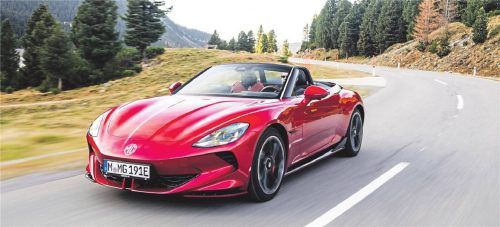 Vollelektrisch unterwegs: Die stärkere Version des MG Cyberster beschleunigt dank einer maximalen Leistung von 510 PS in 3,2 Sekunden aus dem Stand auf Tempo 100. Foto MG