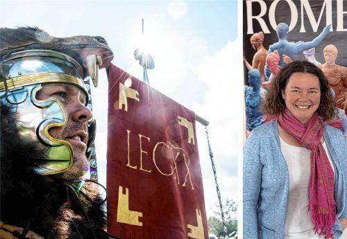 Vorfreude auf Römisch: Die Titanic-Ausstellung läuft noch, da bereitet sich Lokschuppen-Chefin Jennifer Morscheiser bereits auf ihre Ausstellung über die Römer vor. Fotos dpa/Julian Baumeister