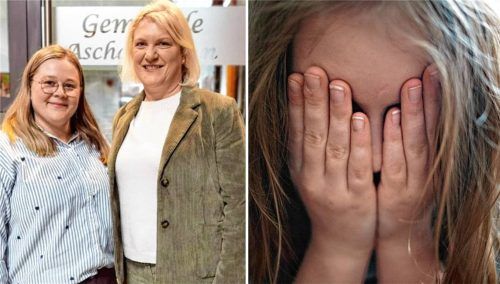 Wenn es Kindern schlecht geht (rechts, Symbolbild), hilft an der Grundschule in Aschau Jennifer Nikitin (linkes Bild, links). Schulleiterin Kristin Wolf (linkes Bild, rechts) ist froh über die Arbeit der Sozialpädagogin.Fotos  Weinfurtner/dpa