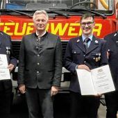 Zwei Feuerwehrler für 25 Jahre aktiven Dienst geehrt