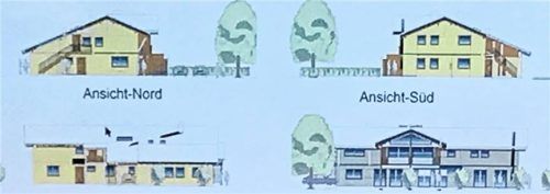 Ansichten eines geplanten Wohnhauses aus verschiedenen Perspektiven. Foto Dachs