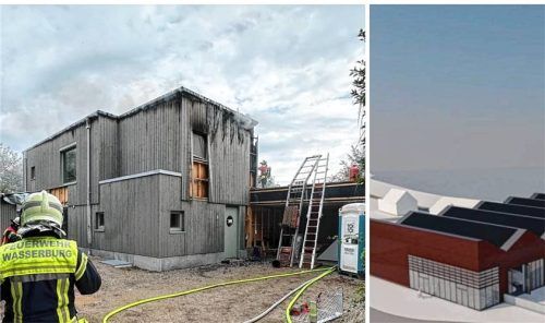 Die Feuerwehr Wasserburg im Einsatz. Foto Barth