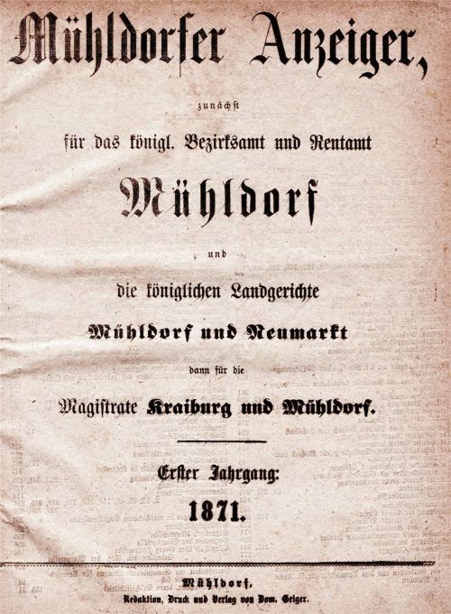 Das Deckblatt des ersten Jahrgangs: schlicht und schnörkellos.