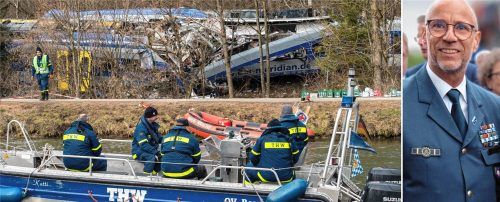 Der heutige Rosenheimer THW-Ortsvorsitzende Markus Otto war beim Zugunglück in Bad Aibling als Zugführer des Hilfswerks dabei. Foto Peter Kneffel/dpa/Bundestagsbüro Daniela Ludwig