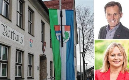 Die Kommunalwahl steht vor der Tür, der Wahlkampf ruht: In Emmerting ist noch vieles unklar, die Nachfolge des verstorbenen Bürgermeisters ungeklärt. In der Zwischenzeit leiten Zweiter Bürgermeister Siegfried Ribesmeier und Dritte Bürgermeisterin Gisela Kriegl die Geschicke der Gemeinde. Fotos  Hampel/privat