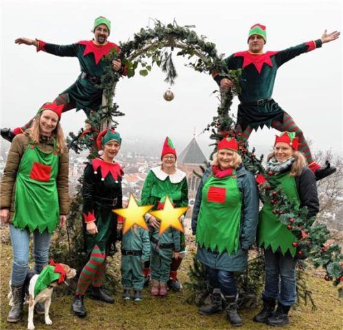 Einen „Selfie-Bogen“ errichtete der Förderverein auf dem Schlossberg. Foto MELING