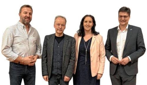 Freuten sich über den gelungenen Unternehmerempfang: (von links) Zweiter Bürgermeister Rupert Müller, Referent Dr. Thomas Caspari, Bürgermeisterin Antonia Hansmeier und Landrat Max Heimerl.