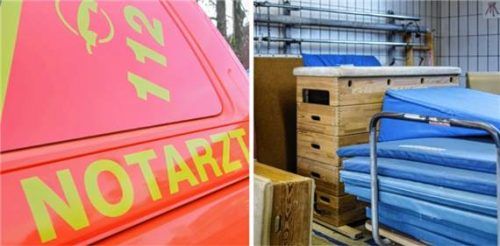 In einer Bruckmühler Turnhalle kam es am Freitag zu einem tragischen Unfall: Ein 26-Jähriger setzte zum Vorwärtssalto an und krachte mit dem Kopf in die Matte. Fotos IMAGO/phototek/dpa