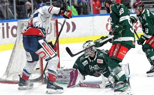 Starbulls-Torwart Christopher Kolarz führt die Liga mit dem niedrigsten Gegentorschnitt aller Goalies mit mehr als 800 Einsatzminuten an.Foto Hans-Jürgen Ziegler
