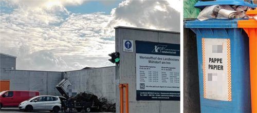 Themen im Kreistag: Eine Änderung bei der Grüngutsammelstelle am Wertstoffhof in Mühldorf und warum trotz immer mehr blauer Tonnen immer weniger Altpapier anfällt. Foto  Latta, dpa