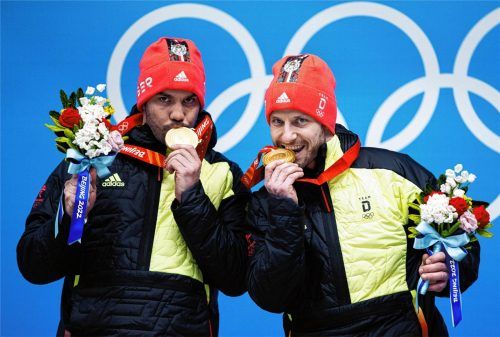 Tobias Arlt (rechts) und Tobias Wendl sind die Dominatoren des Eiskanals. Bei drei Teilnahmen bei Olympischen Spielen holte das Duo sechs Medaillen – jeweils drei im Doppel und Team.Foto Imago