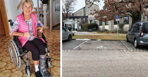 Wegen eines gebrochenen Fußes parkte Brigitta Fiedel mit ihrem Mann vor der Klinik – mit Folgen. Foto re/Bettinger