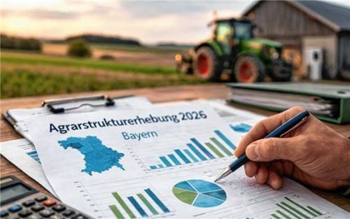 Agrarstrukturerhebung 2026: Das Bayerische Landesamt für Statistik sammelt Daten zur Entwicklung der Landwirtschaft im Freistaat. Foto KI