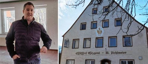 Bürgermeister Christian Weyrich führt durch das Pichlmeier-Areal in Aschau am Inn. Foto Weinfurtner