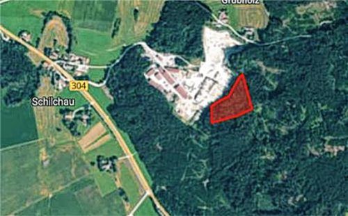 Das Luftbild zeigt die geplante Erweiterung der bestehenden Kiesgrube in Schilchau.Foto Gemeinde Eiselfing