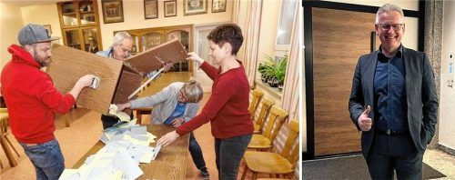 Die Wahlzettel in Mühldorfs Südosten sind ausgezählt (links ein Foto aus der Gemeinde Jettenbach). In Polling gibt es neben dem neuen Bürgermeister Ernst Weinberger (rechts) auch Änderungen im Gemeinderat. Foto Ludwig Stuffer/privat