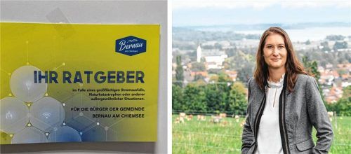 Ein Info-Flyer für Krisensituationen wie großflächige Stromausfälle oder Naturkatastrophen wurde von der Gemeinde Bernau erstellt und im ganzen Ort verteilt. Bürgermeisterin Irene Biebl-Daiber erklärt, was dahintersteckt. Foto Nägele/Kaiser