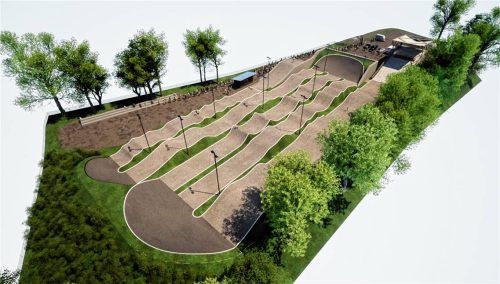 Im Sommer 2025 wurde dieser Entwurf präsentiert, der zeigt, wie die neue BMX-Anlage aussehen könnte. Foto SV-DJK