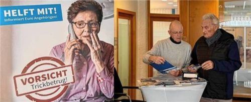 Josef Gasteiger (links) hatte an seinem Info-Stand zahlreiche „Kundschaft“.Foto re