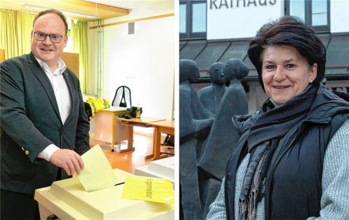 Machtkampf in Prien: Bürgermeister Andreas Friedrich (links) und Stimmenkönigin Rosi Hell (rechts), die sich seit mehr als vier Jahrzehnten in ihrer Heimatgemeinde Prien ehrenamtlich engagiert und sich auch vorstellen kann, mehr Verantwortung zu übernehmen. Foto Collage Anita Berger