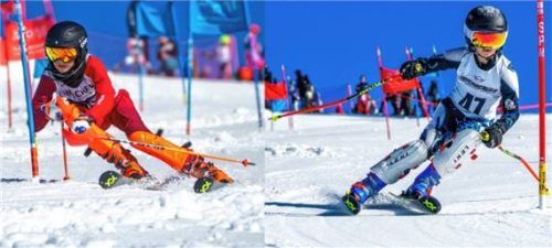 Maria Maurer (links) siegte bei den U10-Mädchen und Tizian Kotzbauer holte Gold bei den U12-Buben.Foto WSV Samerberg