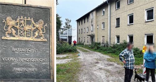 Mehrere Bewohner der alten Obdachlosenunterkunft (rechtes Bild) klagten gegen ihren Umzug in das gleich daneben liegende neue Quartier (links im Hintergrund). Jetzt fand die Verhandlung vor dem Münchner Verwaltungsgericht statt. Fotos  Latta/ Honervogt