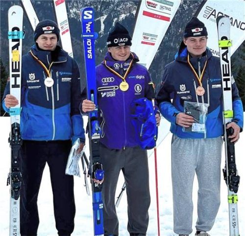 Noah Moherndl (links) feierte am Jenner einen zweiten Platz in einem FIS-Riesenslalom.Foto re