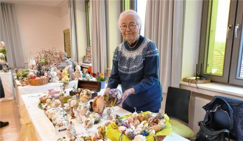 Viele bunte Eier in verschiedenen Techniken – sowie auch vielerlei andere Artikel – gibt es auch beim diesjährigen Kraiburger Ostermarkt wieder zu bestaunen und zu kaufen. Foto Bachmaier