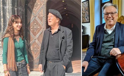 Zum Ende der Amtszeit wird aus einem Bürgermeister noch ein „Film-Star“ durch ein gemeinsames Projekt von (von links) Ada Avenarius, Peter Ludwig und Michael Kölbl. Foto Janezcka/re