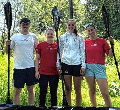 Blicken voller Zuversicht voraus: Christopher Massini, Maria Weber, Lisa Weber und Christina Massini (von links).Foto re